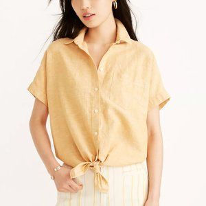 Madewell Short-Sleeve Tie-Front Top - Yellow
